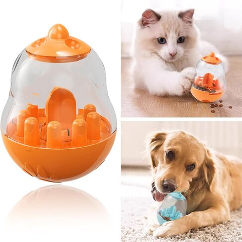 PERZOE Treat Tower Dog, Slow Feeder Toy for Dog Mental Stimulation, Dog Enrichment Toy, Feeders Treat Dispensing Mentally Stimulating Toys (Yellow) in Saudi Arabia