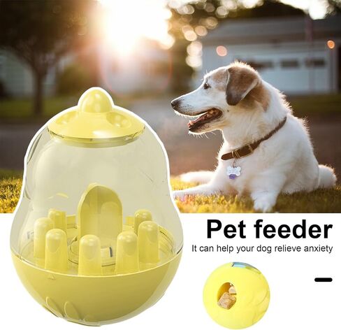 PERZOE Treat Tower Dog, Slow Feeder Toy for Dog Mental Stimulation, Dog Enrichment Toy, Feeders Treat Dispensing Mentally Stimulating Toys (Yellow) in Saudi Arabia