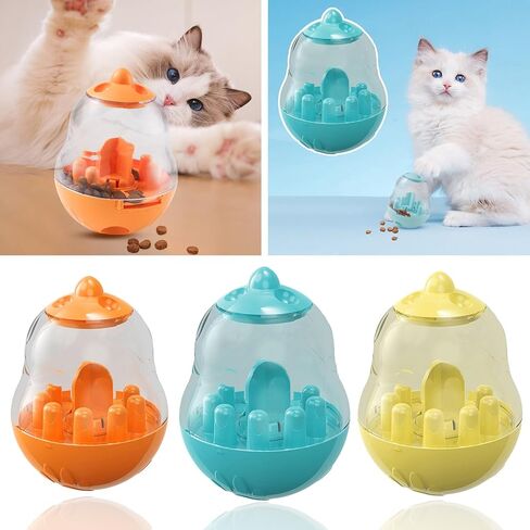 PERZOE Treat Tower Dog, Slow Feeder Toy for Dog Mental Stimulation, Dog Enrichment Toy, Feeders Treat Dispensing Mentally Stimulating Toys (Yellow) in Saudi Arabia