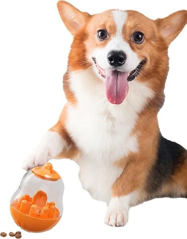 PERZOE Treat Tower Dog, Slow Feeder Toy for Dog Mental Stimulation, Dog Enrichment Toy, Feeders Treat Dispensing Mentally Stimulating Toys (Yellow) in Saudi Arabia