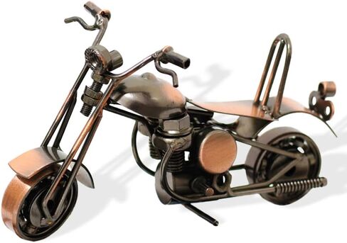 Maigendoo دراجة نارية نموذج محرك ديكور الفن خمر المعادن دراجة نارية هدايا لراكبي الدراجات النارية ديكور المنزل الحلي الحلي اليدوية هدية عيد ميلاد للبنين والبنات مصابين الدراجات النارية، النحاس الأحمر in Kuwait