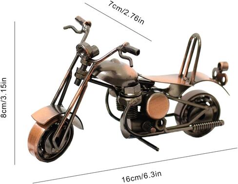 Maigendoo دراجة نارية نموذج محرك ديكور الفن خمر المعادن دراجة نارية هدايا لراكبي الدراجات النارية ديكور المنزل الحلي الحلي اليدوية هدية عيد ميلاد للبنين والبنات مصابين الدراجات النارية، النحاس الأحمر in Kuwait