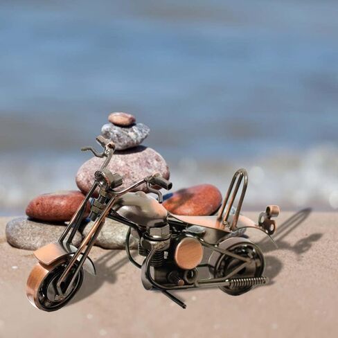 Maigendoo دراجة نارية نموذج محرك ديكور الفن خمر المعادن دراجة نارية هدايا لراكبي الدراجات النارية ديكور المنزل الحلي الحلي اليدوية هدية عيد ميلاد للبنين والبنات مصابين الدراجات النارية، النحاس الأحمر in Kuwait