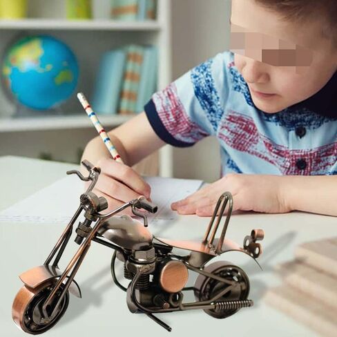 Maigendoo دراجة نارية نموذج محرك ديكور الفن خمر المعادن دراجة نارية هدايا لراكبي الدراجات النارية ديكور المنزل الحلي الحلي اليدوية هدية عيد ميلاد للبنين والبنات مصابين الدراجات النارية، النحاس الأحمر in Kuwait