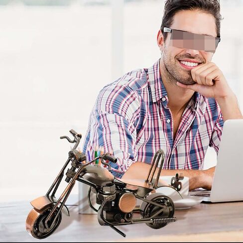 Maigendoo دراجة نارية نموذج محرك ديكور الفن خمر المعادن دراجة نارية هدايا لراكبي الدراجات النارية ديكور المنزل الحلي الحلي اليدوية هدية عيد ميلاد للبنين والبنات مصابين الدراجات النارية، النحاس الأحمر in Kuwait