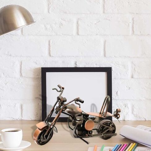 Maigendoo دراجة نارية نموذج محرك ديكور الفن خمر المعادن دراجة نارية هدايا لراكبي الدراجات النارية ديكور المنزل الحلي الحلي اليدوية هدية عيد ميلاد للبنين والبنات مصابين الدراجات النارية، النحاس الأحمر in Kuwait