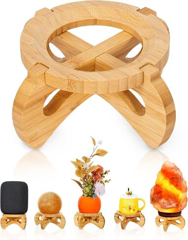 Gouyisi Pedestal Stand for Display-Bamboo Riser for Decor-Display Stand Home Decor Holder for Himalayan Salt Lamp, Home pod 2, Decorative Bowl, Crystal Ball, Small Plant Pot in Kuwait