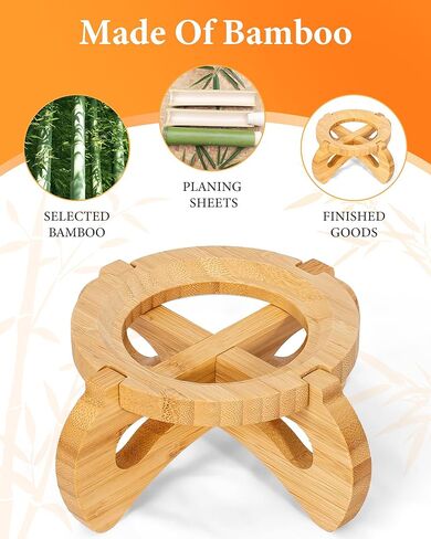 Gouyisi Pedestal Stand for Display-Bamboo Riser for Decor-Display Stand Home Decor Holder for Himalayan Salt Lamp, Home pod 2, Decorative Bowl, Crystal Ball, Small Plant Pot in Kuwait