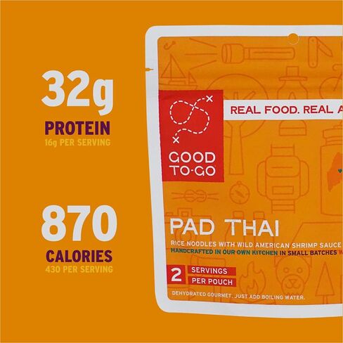 GOOD TO-GO Pad Thai | Camping Food, Backpacking Food | Just Add Water Meals, Backpacking Meals | Dehydrated Meals Taste Better Than Freeze Dried Meals in Saudi Arabia