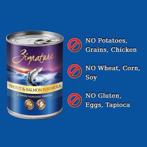 Zignature Trout And Salmon Canned Dog Food 13oz, case of 12 in Saudi Arabia