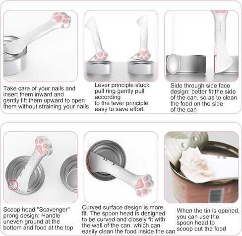 HOMURY Pet Food Can Spoon: 3 Pcs Pet Food Can Covers with 4 Pcs Food Mixing Spoons Silicone Pet Food Can Spoons Food Storage Pet Cat Supplies, Universal Pet Food Can Supplies Set for Dogs Cats in Kuwait