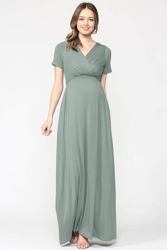 LaClef Women's Maternity Maxi Dress with Side Pocket for Baby Shower or Photography in Saudi Arabia