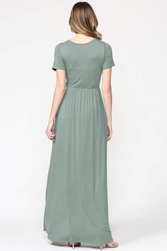 LaClef Women's Maternity Maxi Dress with Side Pocket for Baby Shower or Photography in Saudi Arabia