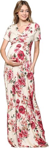 LaClef Women's Maternity Maxi Dress with Side Pocket for Baby Shower or Photography in Saudi Arabia