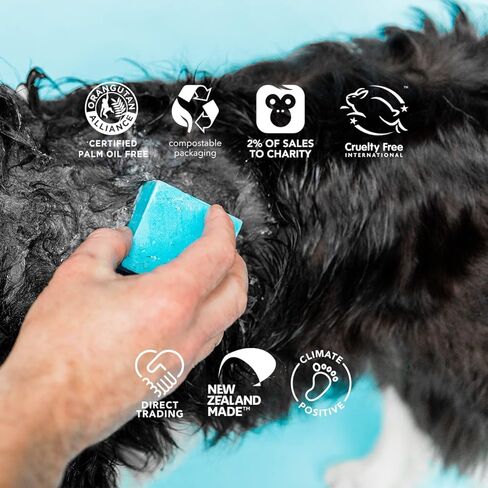 ايثيك شامبو مغذي للكلاب من باو واو بار - خال من البلاستيك، نباتي، لم يتم اختباره على الحيوانات، صديق للبيئة، 3.27 اونصة (عبوة من قطعة واحدة) in Kuwait