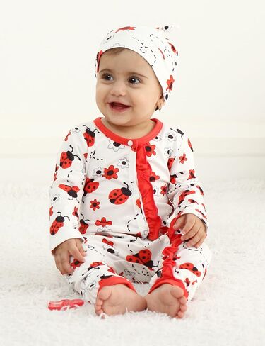 EuquixZeph ملابس طفلة طويلة الأكمام نيسيي للطفل فتاة كشكش الرضع فتاة ملابس طفلة وتتسابق عقال وقبعة in Kuwait