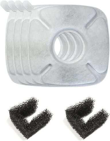 عبوة من 4 فلاتر بديلة من Loomla و2 عبوة من إسفنجات الفلتر المسبق البديلة لموزع وعاء الماء الأوتوماتيكي للكلاب سعة 135 أونصة/4 لتر، ونافورة مياه القطط (VC1460) ومرشحات نافورة المياه ثلاثية المفعول من كاتيت in Kuwait