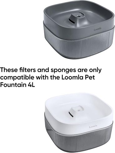 عبوة من 4 فلاتر بديلة من Loomla و2 عبوة من إسفنجات الفلتر المسبق البديلة لموزع وعاء الماء الأوتوماتيكي للكلاب سعة 135 أونصة/4 لتر، ونافورة مياه القطط (VC1460) ومرشحات نافورة المياه ثلاثية المفعول من كاتيت in Kuwait