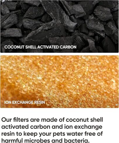 عبوة من 4 فلاتر بديلة من Loomla و2 عبوة من إسفنجات الفلتر المسبق البديلة لموزع وعاء الماء الأوتوماتيكي للكلاب سعة 135 أونصة/4 لتر، ونافورة مياه القطط (VC1460) ومرشحات نافورة المياه ثلاثية المفعول من كاتيت in Kuwait