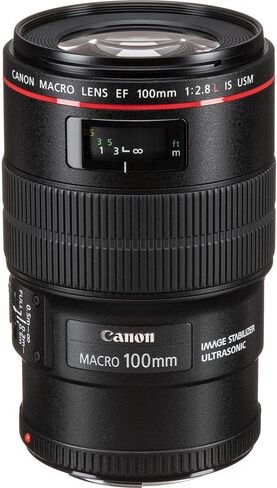 عدسة Canon EF 100mm f/2.8L Macro هي عدسة USM (3554B002) + طقم مرشح + حافظة غطاء + طقم تنظيف + المزيد (متجدد) in Saudi Arabia