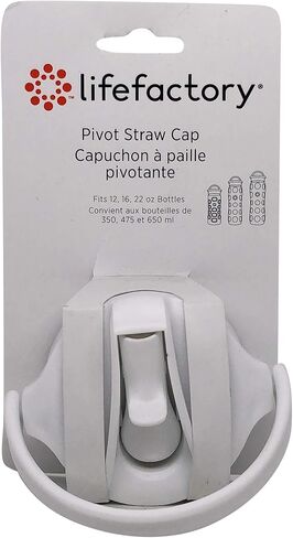 Lifefactory BPA-Free Pivot Straw Cap for 12-Ounce, 16-Ounce, and 22-Ounce Glass Bottles, Optic White in Kuwait