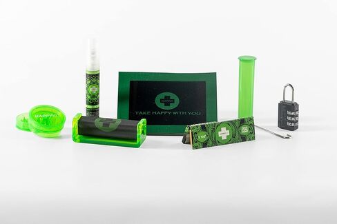 مجموعة هابي كيت هابي باك، مع ملحقات، حقيبة السفر المثالية، حقيبة فاني مقاومة للرائحة والماء مع بطانة، رمادي in Kuwait