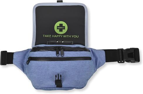 مجموعة هابي كيت هابي باك، مع ملحقات، حقيبة السفر المثالية، حقيبة فاني مقاومة للرائحة والماء مع بطانة، رمادي in Kuwait