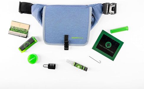 مجموعة هابي كيت هابي باك، مع ملحقات، حقيبة السفر المثالية، حقيبة فاني مقاومة للرائحة والماء مع بطانة، رمادي in Kuwait