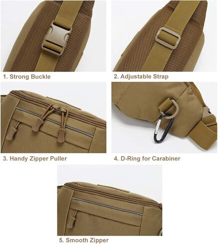 BraveHawk OUTDOORS Tactical Waist Bag, Nylon Oxford Utility Multipurpose EDC Crossbody Sling Pack Chest Daypack in Kuwait