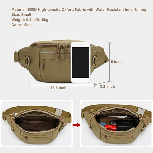 BraveHawk OUTDOORS Tactical Waist Bag, Nylon Oxford Utility Multipurpose EDC Crossbody Sling Pack Chest Daypack in Kuwait