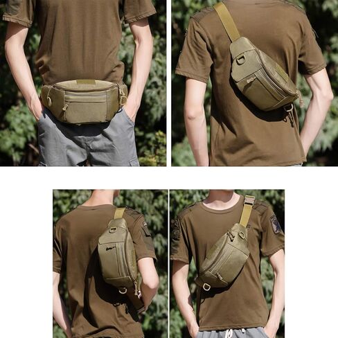 BraveHawk OUTDOORS Tactical Waist Bag, Nylon Oxford Utility Multipurpose EDC Crossbody Sling Pack Chest Daypack in Kuwait