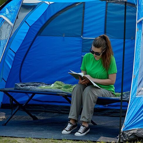 سرير تخييم متنقل قابل للطي مقاس 83 بوصة مقاس XL من PORTAL مع جيوب جانبية وحقيبة حمل وجيوب جانبية متضمنة in Kuwait