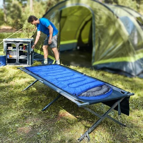 سرير تخييم متنقل قابل للطي مقاس 83 بوصة مقاس XL من PORTAL مع جيوب جانبية وحقيبة حمل وجيوب جانبية متضمنة in Kuwait