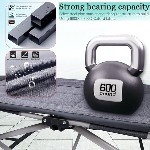 KAKO Camping Cots for Adults, Folding Camping Cot, Portable Cots for Adults, Camping Beds for Adults Heavy Duty 600 Lbs(Max Load) Folding Camp Cot with Carry Bag in Kuwait