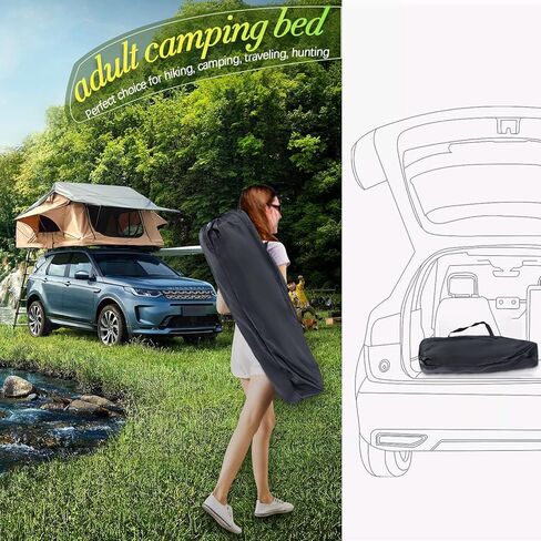 KAKO Camping Cots for Adults, Folding Camping Cot, Portable Cots for Adults, Camping Beds for Adults Heavy Duty 600 Lbs(Max Load) Folding Camp Cot with Carry Bag in Kuwait