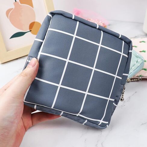 حقيبة تخزين المناديل الصحية، قطعتان من جراب كأس الحيض ، قماش قطني محمول صحي مناديل تخزين حقائب تخزين أنثوي الحيض الأولى حقيبة للفتيات والسيدات (شبكية) in Kuwait