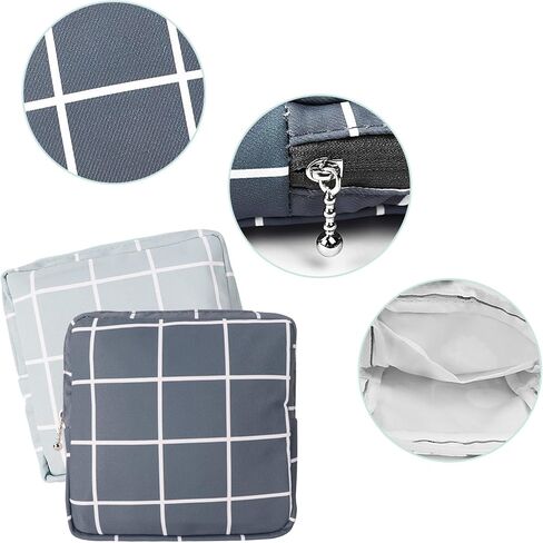 حقيبة تخزين المناديل الصحية، قطعتان من جراب كأس الحيض ، قماش قطني محمول صحي مناديل تخزين حقائب تخزين أنثوي الحيض الأولى حقيبة للفتيات والسيدات (شبكية) in Kuwait