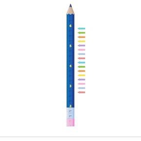 Pink Pencil Wall Growth Chart | Decal for Kids, Studious Boys and Girls | 73.5 Inches Tall by 4.8 Inches Wide with 16 Multicolored Measuring Arrows to Mark Wall Ruler