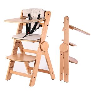 كرسي مرتفع ووسادة من أرنب رستلر مع صينية، كراسي عالية خشبية قابلة للتحويل للأطفال الرضع والصغار، كرسي مرتفع قابل للطي مع حزام أمان بخمس نقاط، سهل التنظيف، 6 أشهر حتى 200 رطل in Kuwait