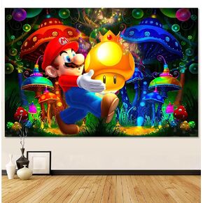 Feyigy Super Mario Tapestry -Mario Room Decor-Mario Birthday Party Supplies - Mario Backdrop -Mario Party Decorations-Kids Room Decor Anime Tapestry 59x40 In in Saudi Arabia