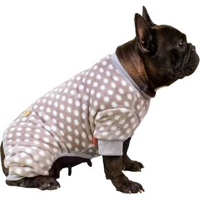 KYEESE Dog Pajamas Polka Dot Soft Material Stretchable Jumpsuit 4 Legs Dogs Pjs Onesie Soft Velvet in Kuwait