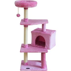 10FEN Cute Cat Tree Kitten Cat Tower for Indoor Cat Condo Sisal Scratching Posts with Jump Platform Cat Furniture Activity Center Play House Pink in Kuwait