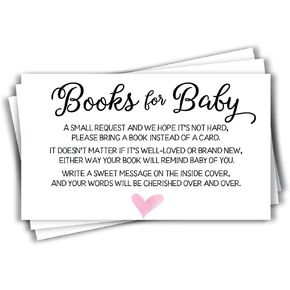All Ewired Up 50 Pink Watercolor Heart Baby Shower Book Insert Request Cards (50-Cards) in Kuwait