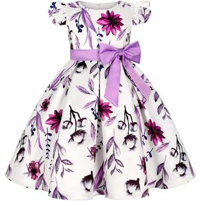 2-9T Girls Flower Dress Ball Gown Party Pageant Prom Floral Dresses