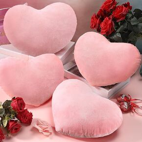 4 Pcs Valentine's Day Heart Pillow Cute Plush Cushion Toy Throw Heart Shaped Pillow Decorative Stuffed Heart Pillow Kids' Plush Toy Pillows for Girls Children Friends Bed Chair Sofa Cars (Pink) in Saudi Arabia