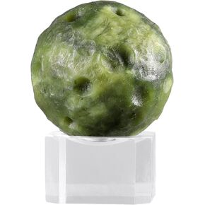 Rockcloud Round Crystal Stone Planet Ornament with Acrylic Base Decorative Ball for Home Office Desktop Decoration, Yellow Jade in Saudi Arabia