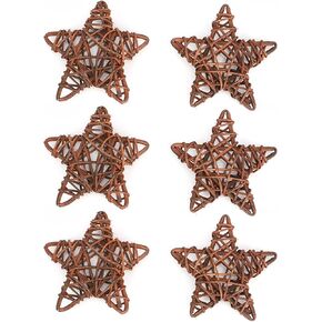 Star Rattan Balls Decoration, 6Pcs Star Shaped Rattan Balls Halloween Decorative Balls, DIY Crafts Natural Rattan Stars for Wedding Party Valentine's Day Decoration in Kuwait