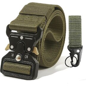 GTAAOY Tactical Belt, Military Work Belt, Heavy-Duty Quick-Release Metal Buckle, Nylon Webbing Utility Belt, Riggers Belt
