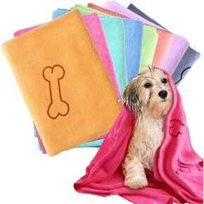 8 Pcs Dog Towels Pet Bath Drying Towels 55 x 28 Inches Large Absorbent Microfiber Quick Fast Drying Soft Beach Towels for Lightweight Cat and Puppy Shower Essentials Cleaning Accessories (Multicolor)
