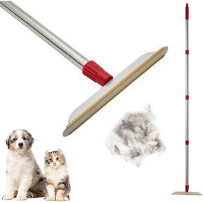 PIMEKOY Pet Hair Remover Carpet Rake for Laundry Couch Rug with Adjustable Long Handle, Dog Cat Hair Removal Brush Tool, Reusable Animal Fur Lint Remover Broom Scraper for Car Mats Furniture Stairs in Kuwait
